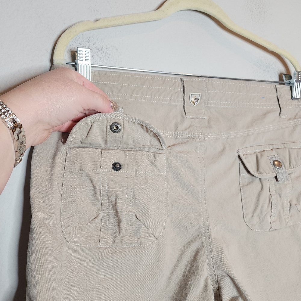 Kuhl Splash Cargo Bermuda Hiking Tan Shorts 6 Pockets Women's Size 12 - Picture 12 of 16